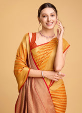 Impeccable Looking Yellow Saree